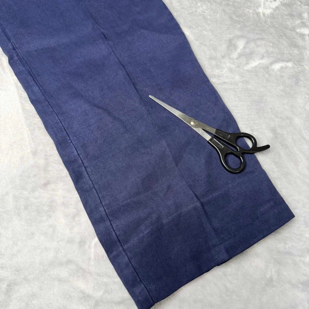 Tommy Bahama 36 (Actual 38x32) Blue Lyocell Linen Blend Flat Front Chino Pants